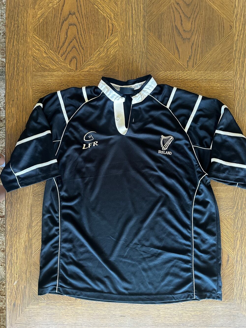 Live For Rugby Ireland Harp Jersey Shirt Black XXL